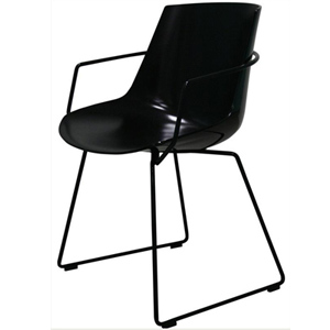 chaise - Flow Chair avec accoudoirs - pieds luges  Jean-Marie Massaud